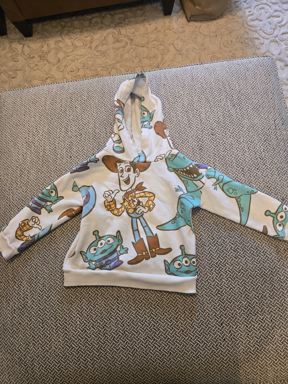 Disney Toy Story Woody & Aliens Hooded Sweatshirt - White, Teal, Brown